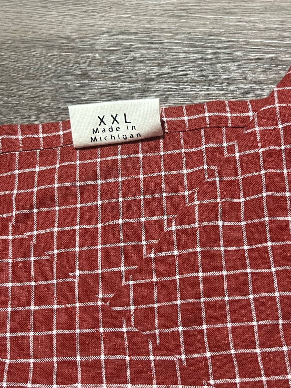 Conscious Clothing Womens XXL Soleil Wrap Dress Red Checkered Linen Pocket Apron - Picture 4 of 7